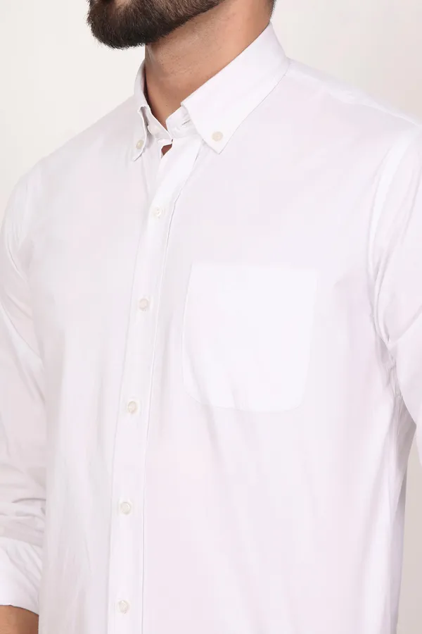 New_White_Down_Button_Casual_Shirt_I_100_Cotton_Twill