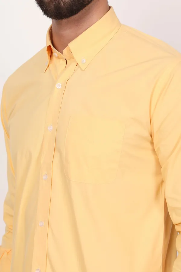 New_Yellow_Down_Button_Casual_Shirt_I_100_Cotton_Twill