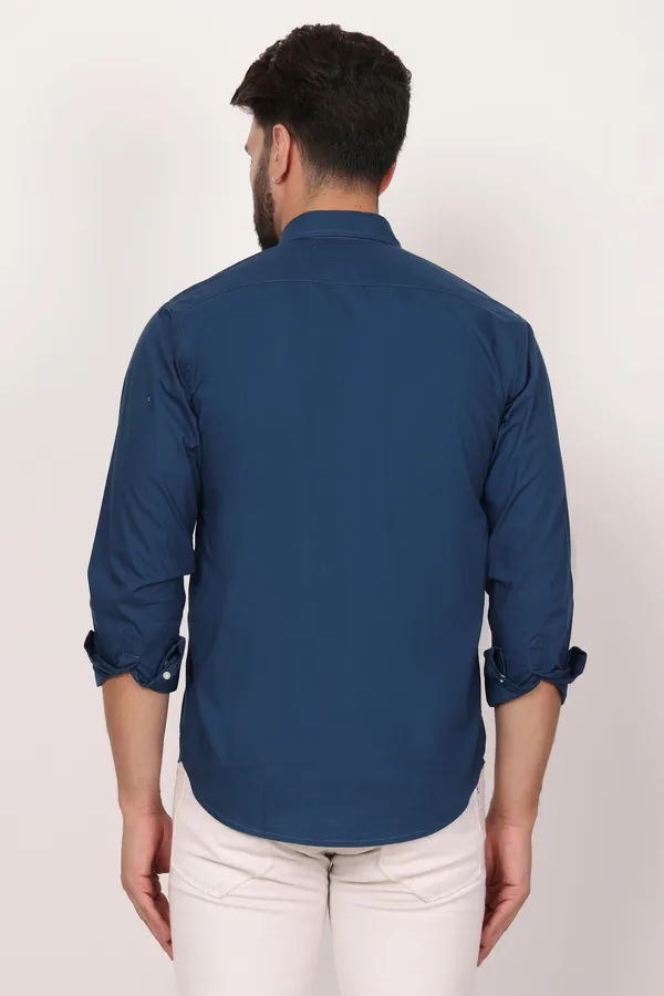 New_Royal_Blue_Down_Button_Casual_Shirt_I_100_Cotton_Twill