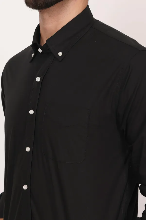 New_Black_Down_Button_Casual_Shirt_I_100_Cotton_Twill