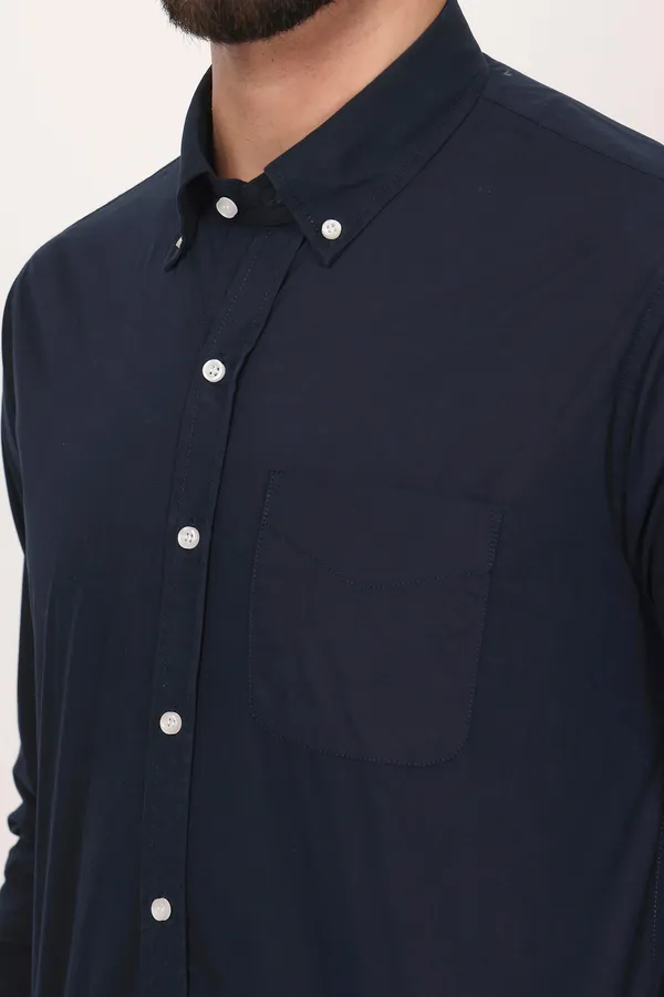 New_Navy_Blue_Down_Button_Casual_Shirt_I_100_Cotton_Twill