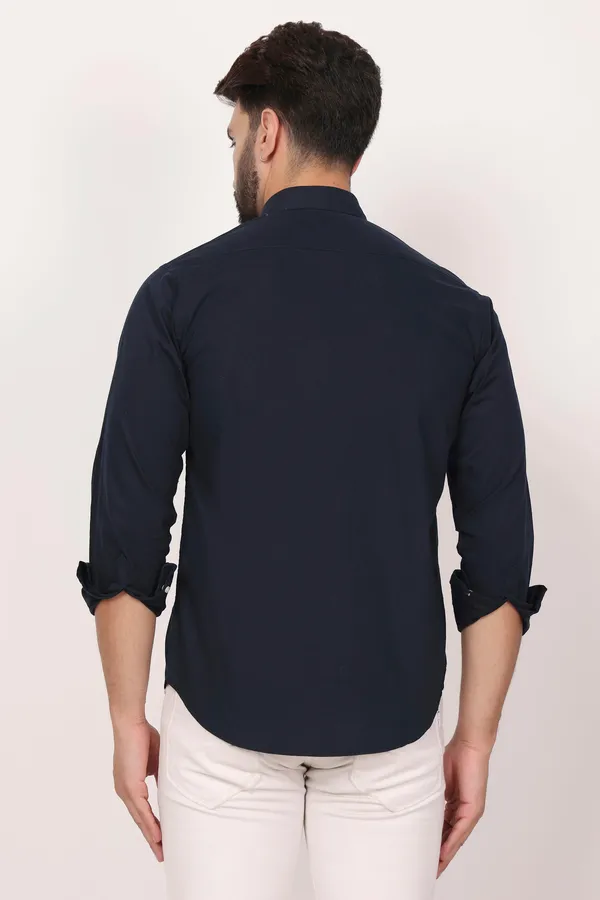 New_Navy_Blue_Down_Button_Casual_Shirt_I_100_Cotton_Twill