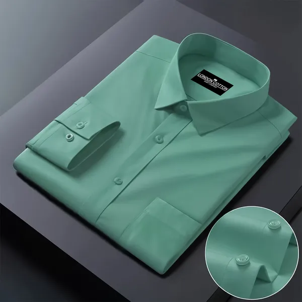 Premium_Cotton_Solid_Shirt_For_Man_Green