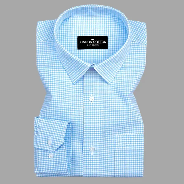 Sky_Blue_Check_Oxford_Premium_Cotton_Shirt_For_Men