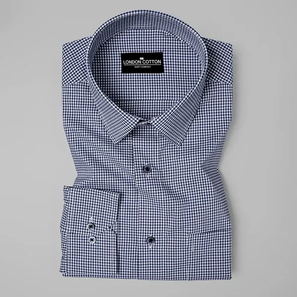 Navy_Blue_Check_Oxford_Premium_Cotton_Shirt_For_Men