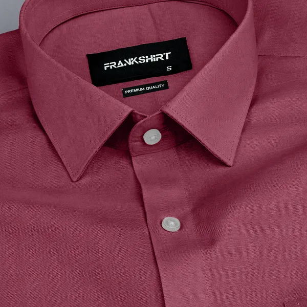 Maroon_Solid_Linen_Shirt_For_Man