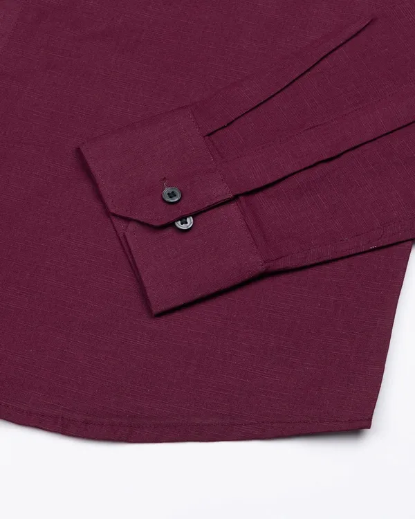 New_Linen_Shirt_For_Man_Maroon