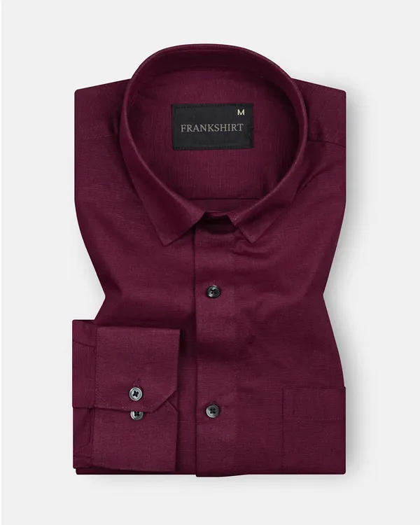 New_Linen_Shirt_For_Man_Maroon