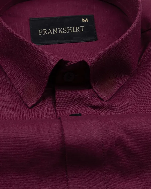 New_Linen_Shirt_For_Man_Maroon