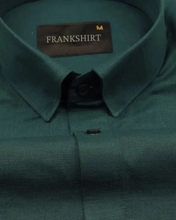 New_Linen_Shirt_For_Man_Bottle_Green