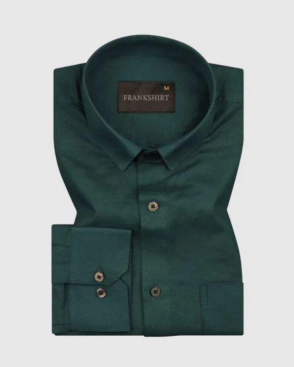 New_Linen_Shirt_For_Man_Bottle_Green