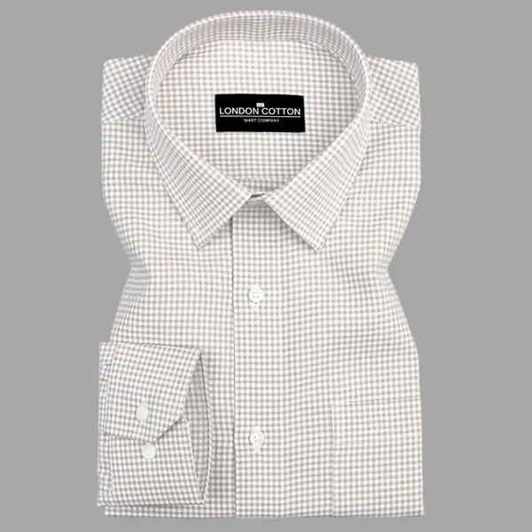 Cream_Check_Oxford_Premium_Cotton_Shirt_For_Men