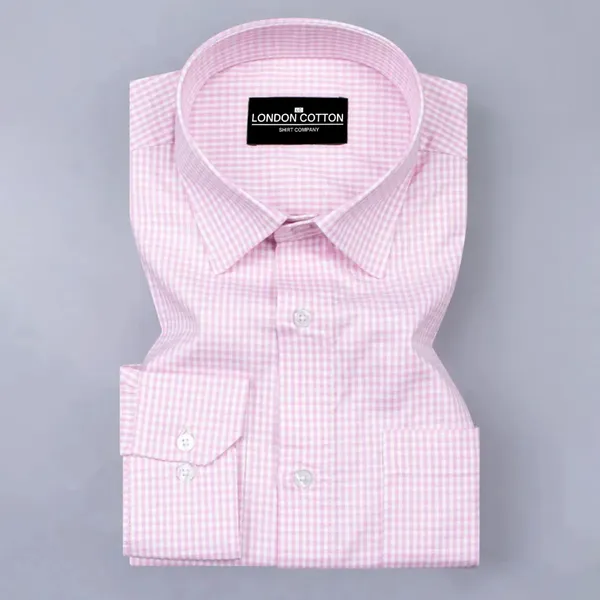 Light_Pink_Check_Oxford_Premium_Cotton_Shirt_For_Men