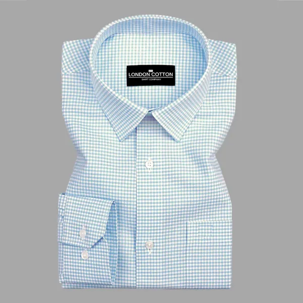 Light_Turquoise_Check_Oxford_Premium_Cotton_Shirt_For_Men
