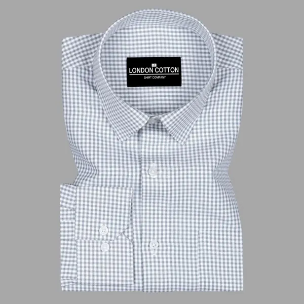 Silver_Check_Oxford_Premium_Cotton_Shirt_For_Men