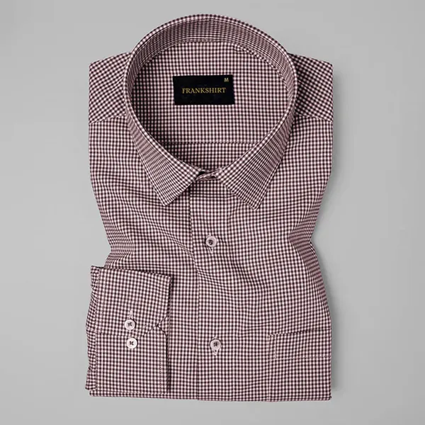 Maroon_Check_Oxford_Premium_Cotton_Shirt_For_Men
