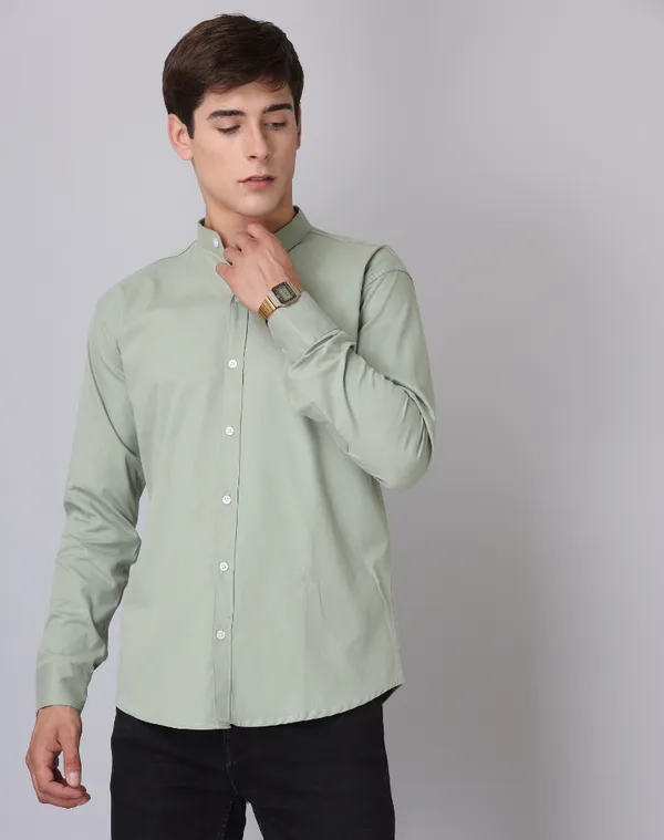 Chinese_Collar_Pista_Tailored_Fit_Cotton_Casual_Shirt_For_Man