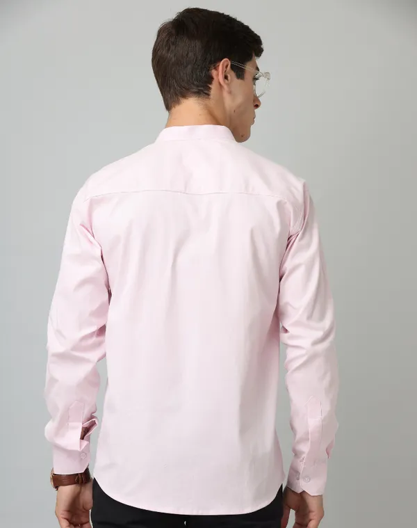 Premium_Chinese_Collar_Light_Pink_Tailored_Fit_Cotton_Casual_Shirt_For_Man