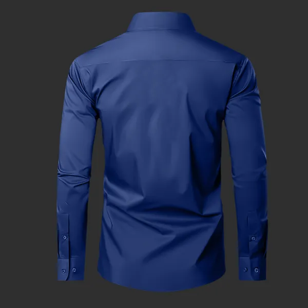 Crown_Designer_Premium_Cotton_Without_Pocket_Solid_Shirt_For_Man_Navy_Blue