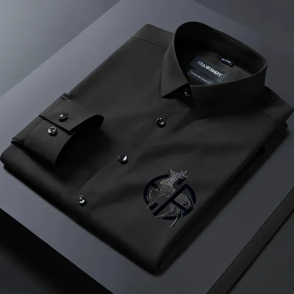 Deer_Designer_Premium_Cotton_Without_Pocket_Solid_Shirt_For_Man_Black