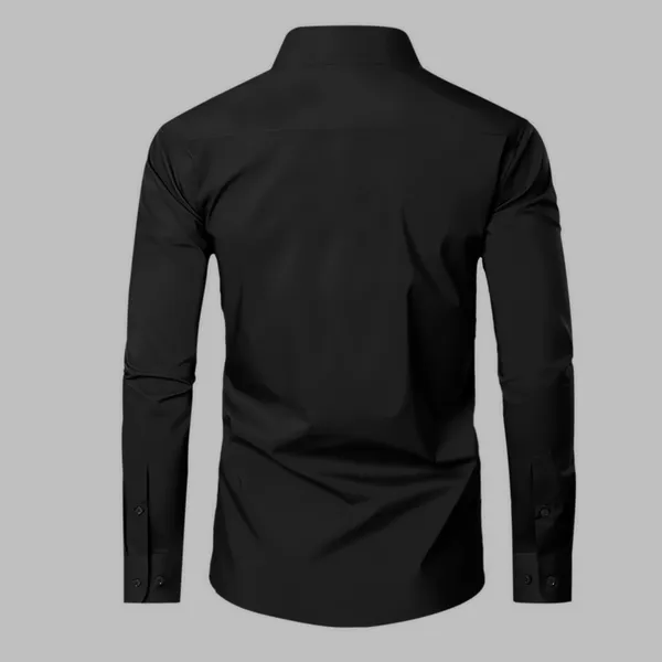 Deer_Designer_Premium_Cotton_Without_Pocket_Solid_Shirt_For_Man_Black