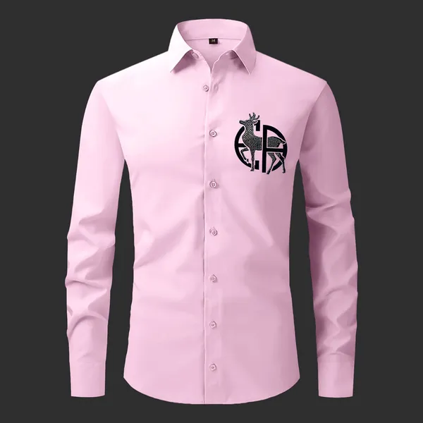 Deer_Designer_Premium_Cotton_Without_Pocket_Solid_Shirt_For_Man_Pink