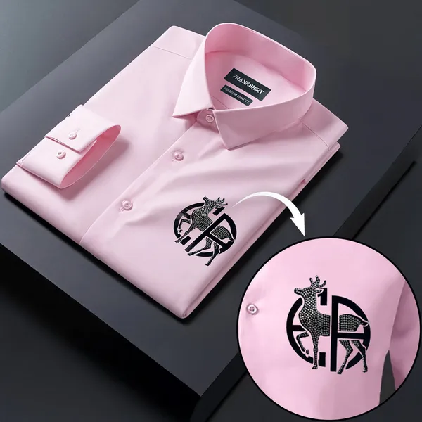 Deer_Designer_Premium_Cotton_Without_Pocket_Solid_Shirt_For_Man_Pink