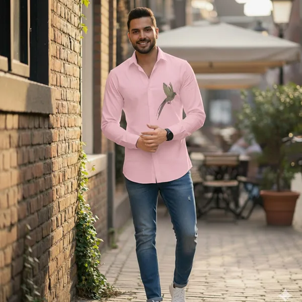 Bird_Designer_Premium_Cotton_Without_Pocket_Solid_Shirt_For_Man_Pink