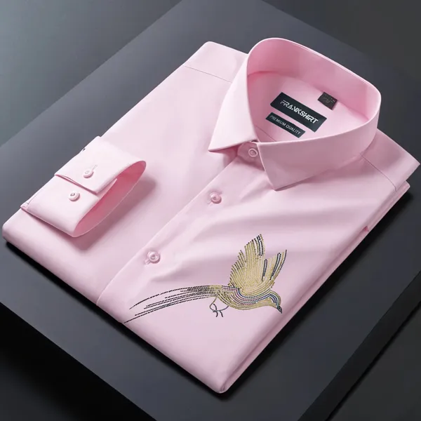 Bird_Designer_Premium_Cotton_Without_Pocket_Solid_Shirt_For_Man_Pink