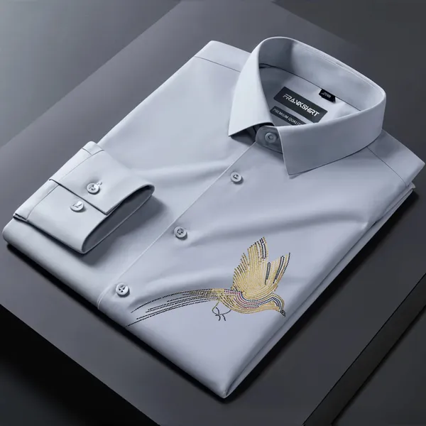 Bird_Designer_Premium_Cotton_Without_Pocket_Solid_Shirt_For_Man_Silver