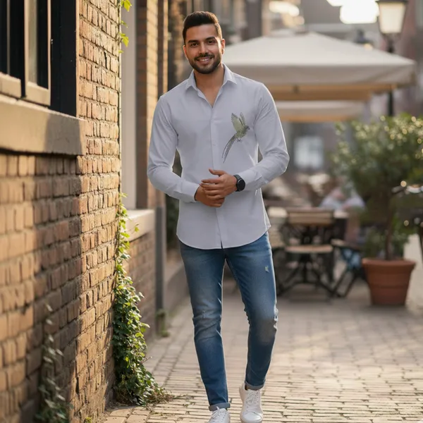 Bird_Designer_Premium_Cotton_Without_Pocket_Solid_Shirt_For_Man_Silver