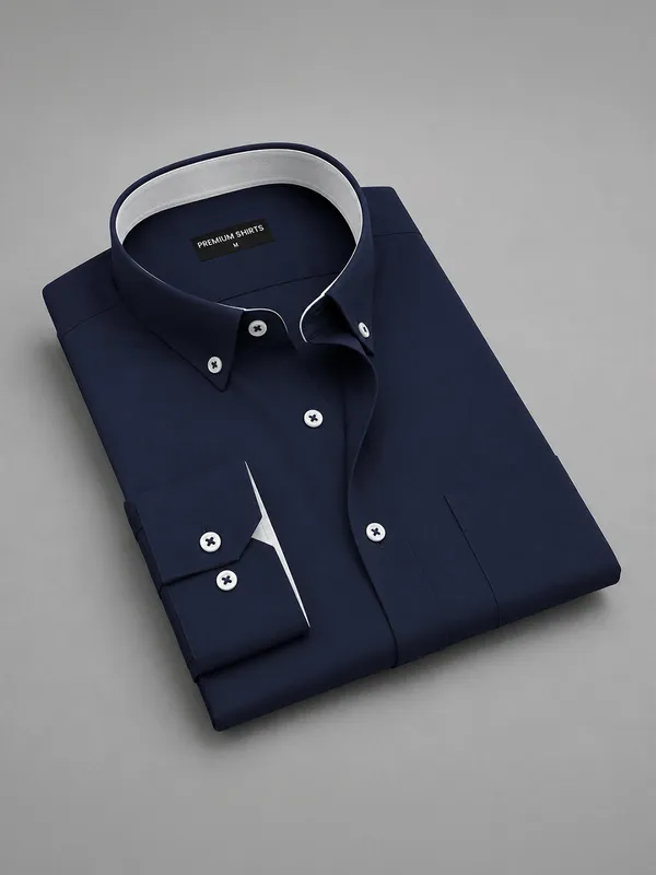 Navy_Blue_Satin_Contrast_Collar_Shirt_For_Men