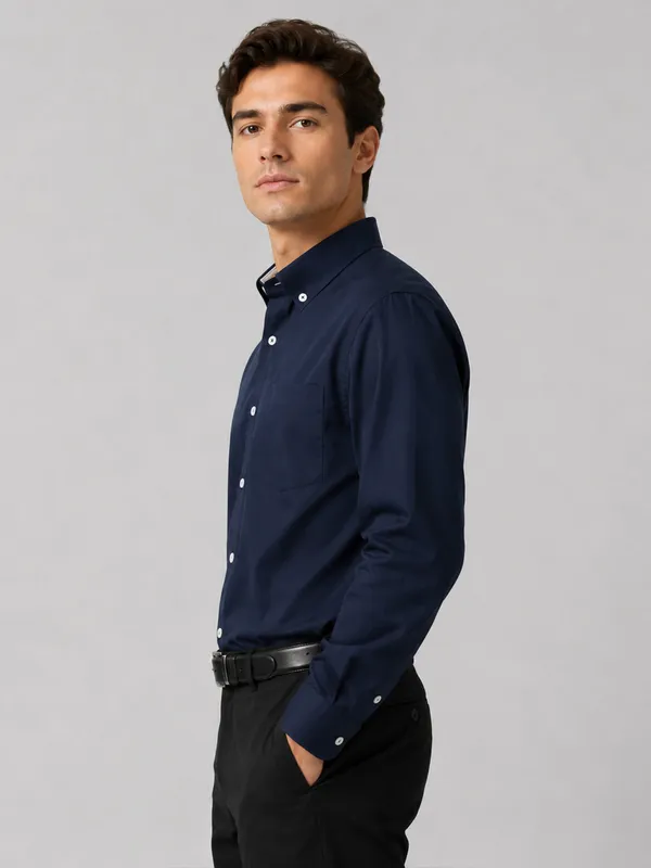 Navy_Blue_Satin_Contrast_Collar_Shirt_For_Men