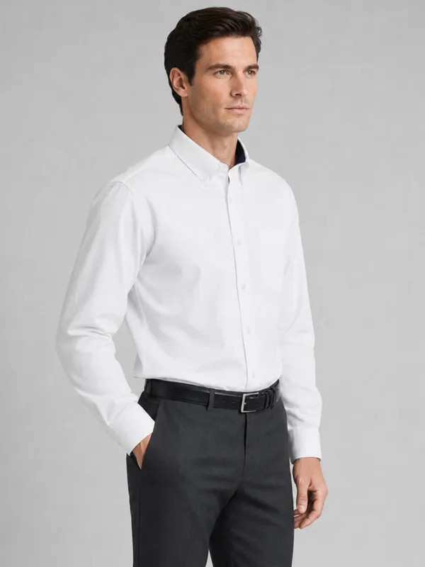 White_Satin_Contrast_Collar_Shirt_For_Men