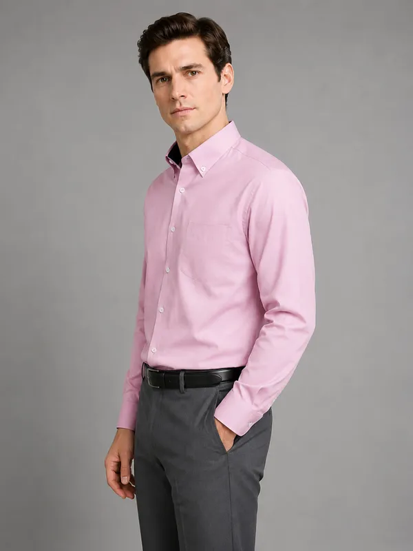 Light_Pink_Satin_Contrast_Collar_Shirt_For_Men