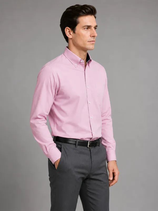 Light_Pink_Satin_Contrast_Collar_Shirt_For_Men