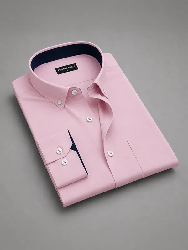 Light_Pink_Satin_Contrast_Collar_Shirt_For_Men