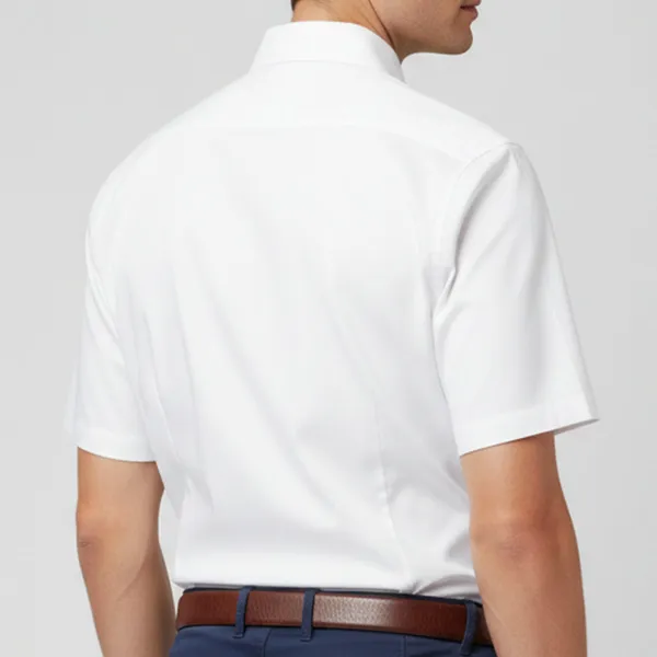 Half_Sleeve_Premium_Cotton_White_Shirt_For_Man