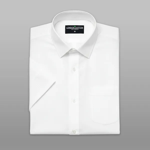 Half_Sleeve_Premium_Cotton_White_Shirt_For_Man