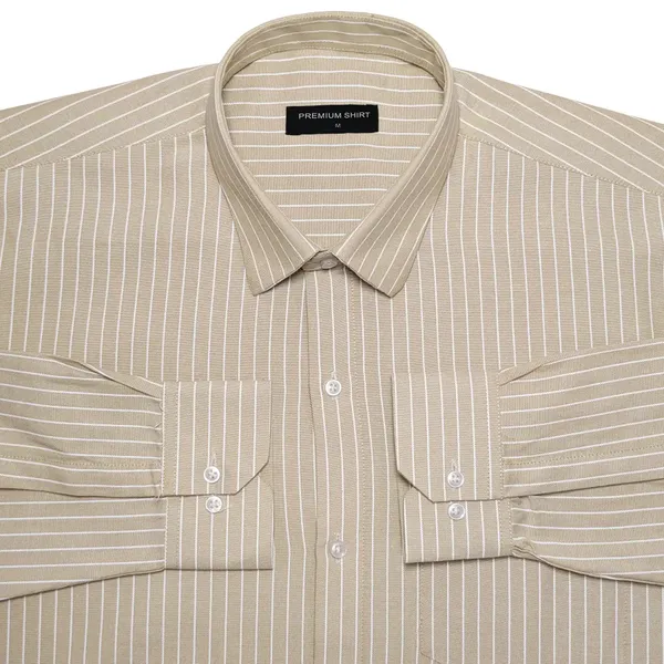 Beige_Pinstripe_Oxford_Shirt_For_Men