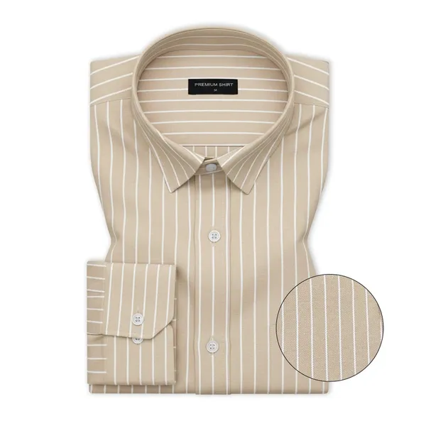 Beige_Pinstripe_Oxford_Shirt_For_Men