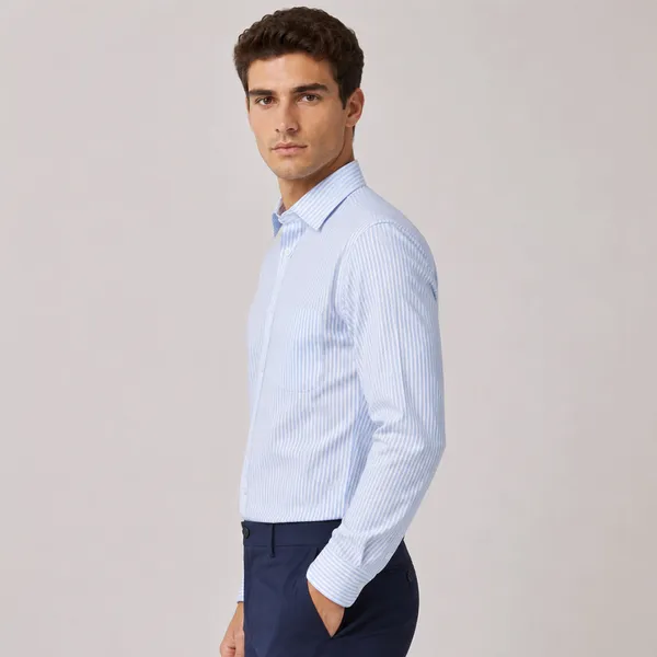 Bold_Blue_Pinstripe_Oxford_Shirt_For_Men
