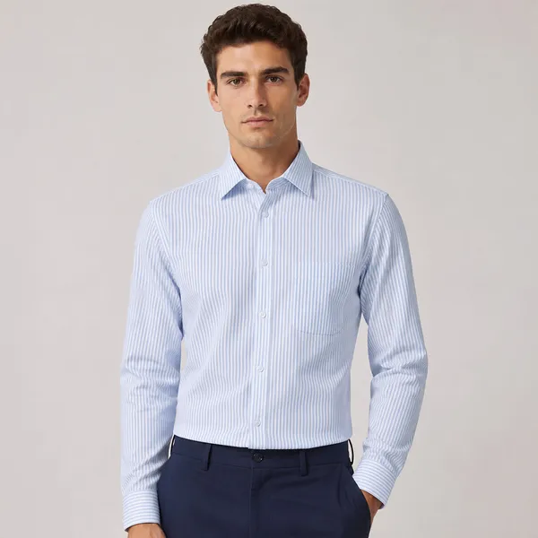 Bold_Blue_Pinstripe_Oxford_Shirt_For_Men