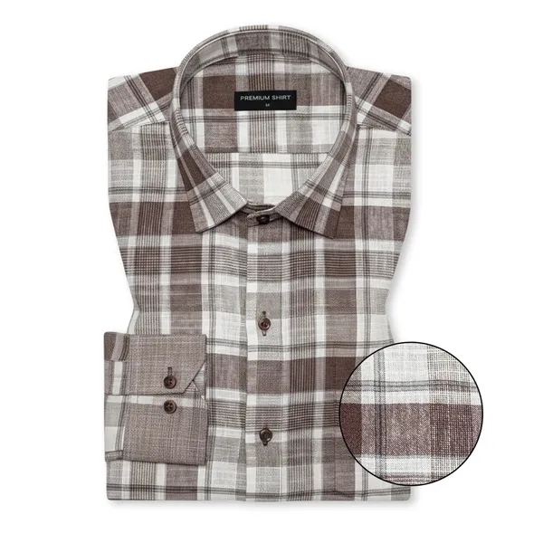 Brown_Check_Linen_Shirt_For_Men