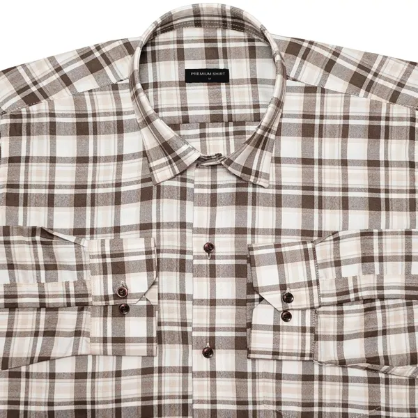 Cream_Brown_Classic_Check_Cotton_Blend_Shirt_For_Men
