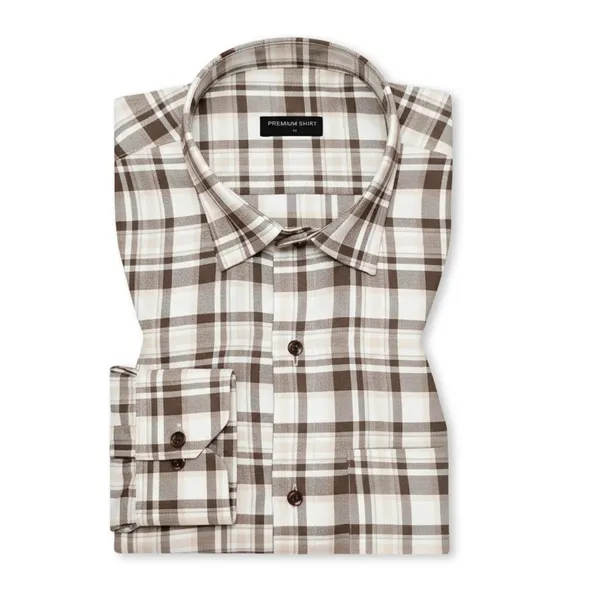 Cream_Brown_Classic_Check_Cotton_Blend_Shirt_For_Men