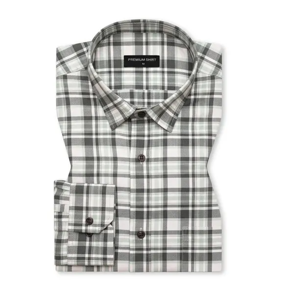 Forest_Green_Classic_Check_Cotton_Blend_Shirt_For_Men