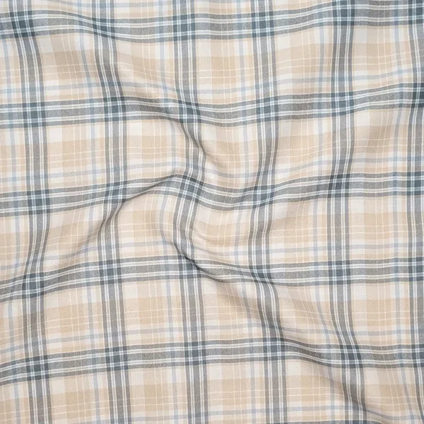 Beige_Teal_Classic_Check_Cotton_Blend_Shirt_For_Men