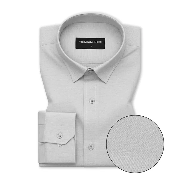 Silver_Grey_Oxford_Cotton_Shirt_For_Men