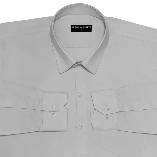 Silver_Grey_Oxford_Cotton_Shirt_For_Men